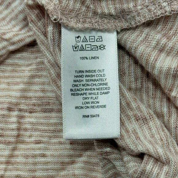 Sigrid Olsen Linen Tshirt Top Women Size XS Casual Comfy Slouchy Striped Summer - Picture 9 of 12